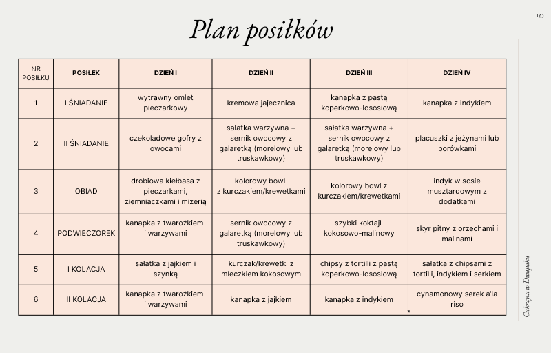 plan posiłków